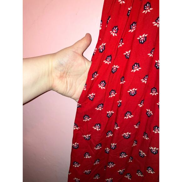 NWT Croft & Barrow red floral midi length dress size small petite - Picture 8 of 8